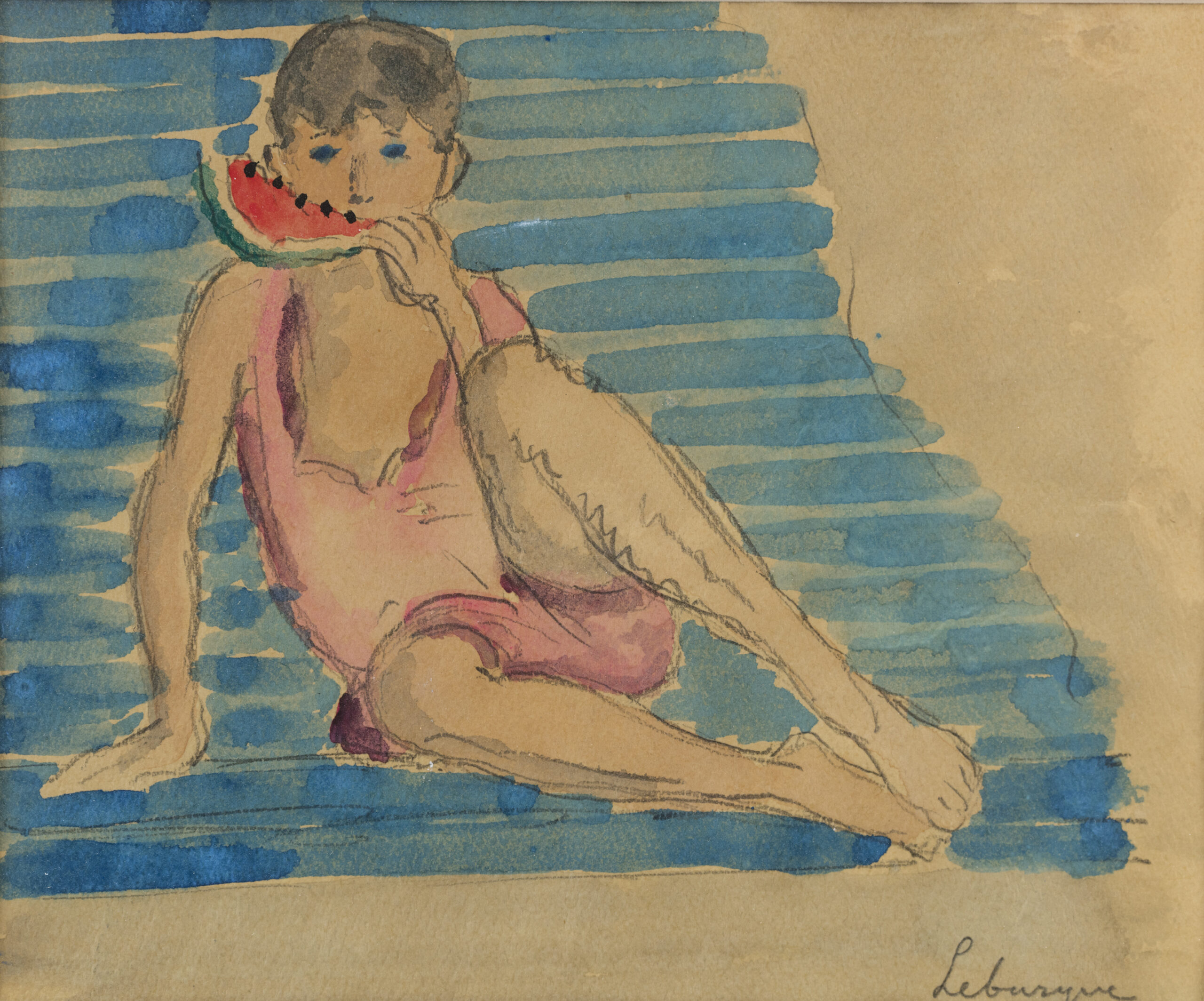 Boy with watermelon